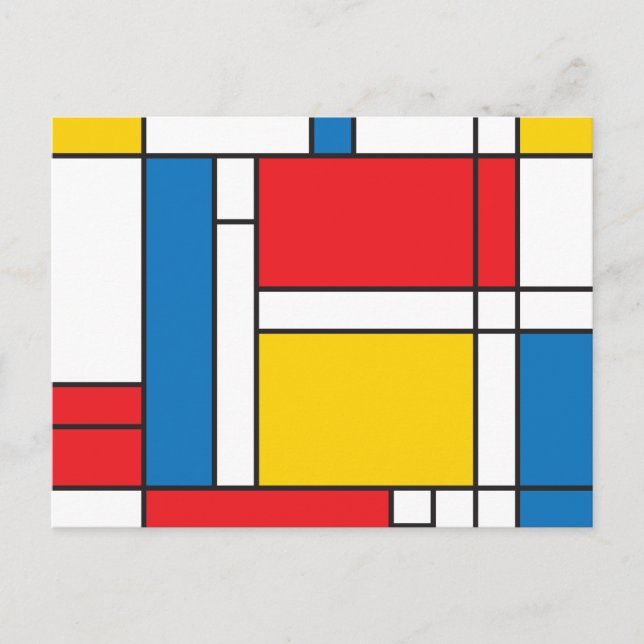 Carte Postale Motif graphique moderne inspiré par Mondrian (Devant)