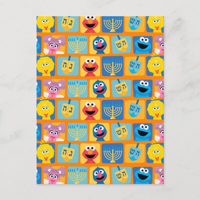 Carte Postale Motif Hanoukka de Sesame Street (Devant)