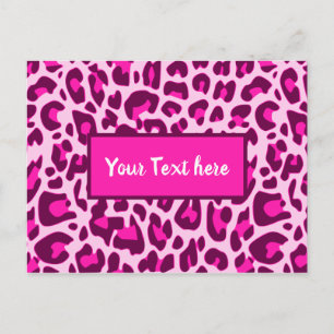 Carte Postale Motif imprimé animalier léopard rose vif