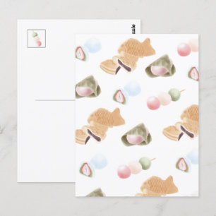 Carte Postale Motif japonais Wagashi