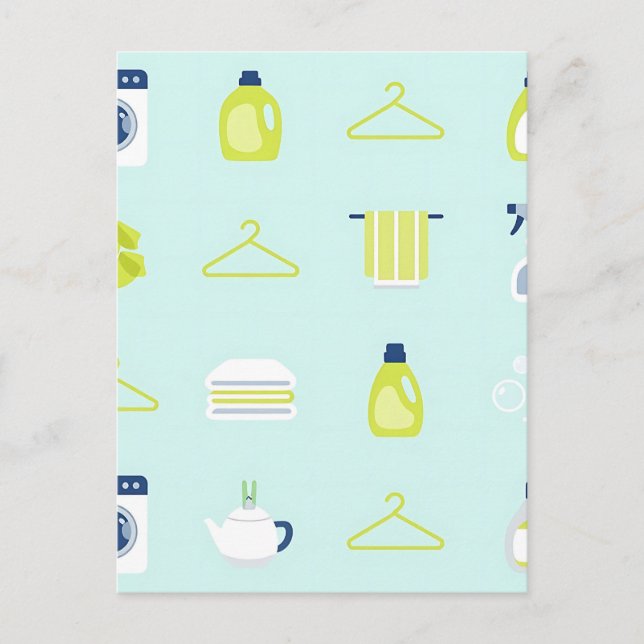 Carte Postale Motif Jour de Lessive Frais (Devant)