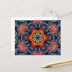 Carte Postale Motif Kaleidoscope couleur psychédélique