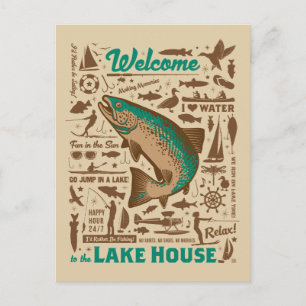 Carte Postale Motif Lake House