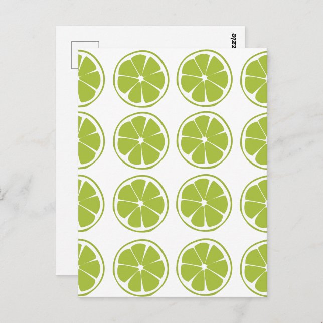 Carte Postale Motif Lime vert Fruit Lime (Devant / Derrière)