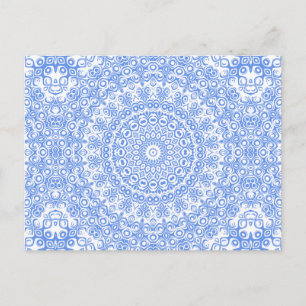 Carte Postale Motif Mandala Bleu Centaurée