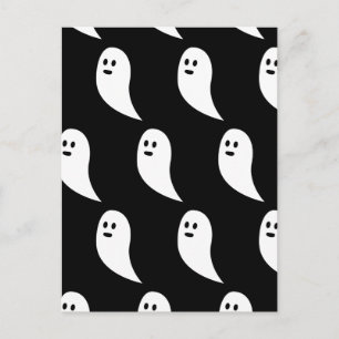 Carte Postale Motif mignon Halloween fantôme noir blanc