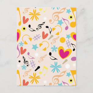 Carte Postale Motif musical en Abstrait
