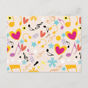 Carte Postale Motif Musical en Abstrait
