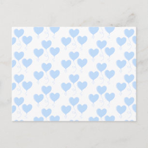 Carte Postale Motif Pastel Blue Heart Balloon.