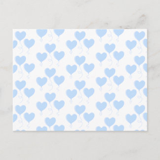 Carte Postale Motif Pastel Blue Heart Balloon.