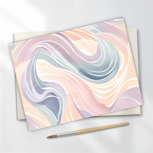 Carte Postale Motif Pastel Swirl | Aquarelle claire couleur (Créateur téléchargé)