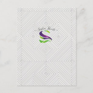 Carte Postale Motif personnalisé de ligne de diamant géométrique