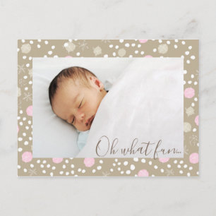 Carte postale Motif Pink & Gold Christmas Retro