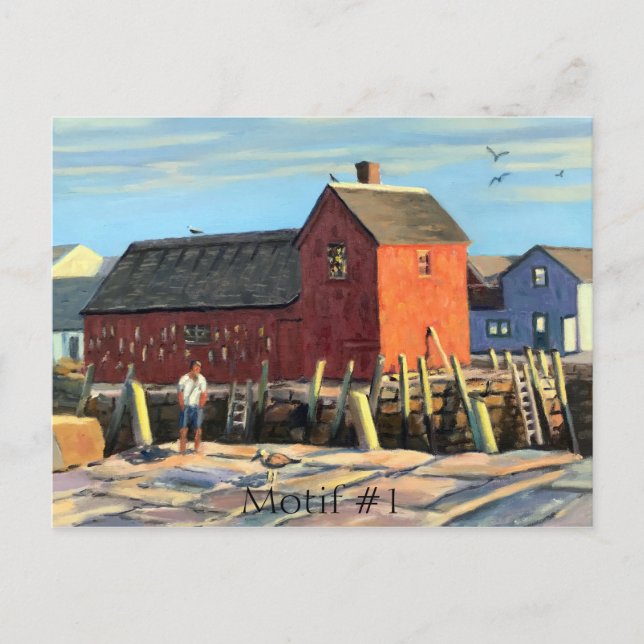 Carte Postale Motif pittoresque #1 Rockport Fishing Shopping (Devant)