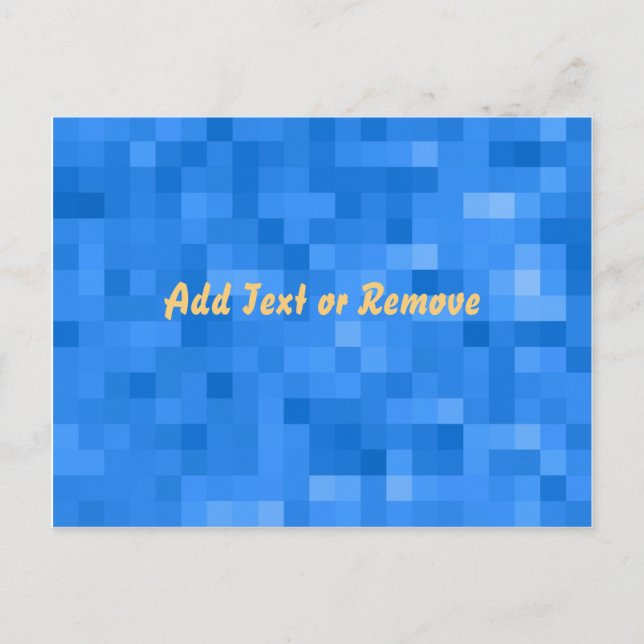 Carte Postale Motif Plaid bleu avec texte personnalisable (Devant)