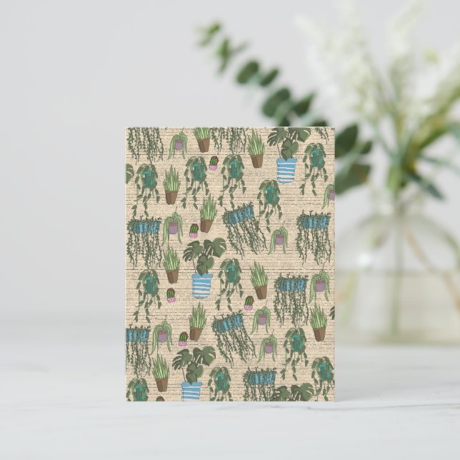 Carte Postale Motif Plante Pot (Debout devant)