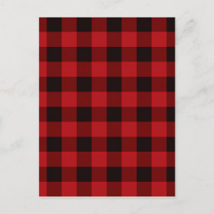 Carte Postale Motif plat noir rouge classique