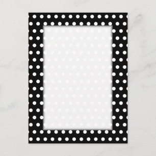 Carte Postale Motif Polka noir et blanc. Spotty.