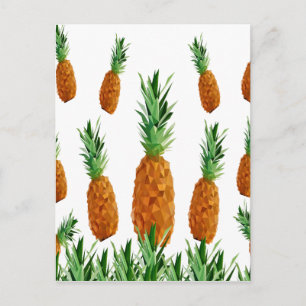 Carte Postale motif polygonal d'impression d'ananas