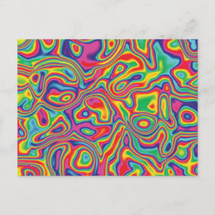 Carte Postale Motif psychédélique d'huile arc-en-ciel