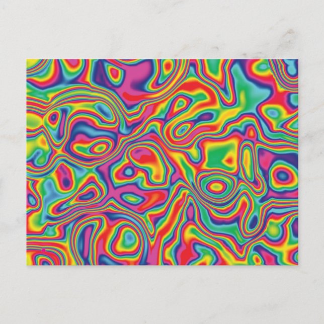 Carte Postale Motif psychédélique d'huile arc-en-ciel (Devant)