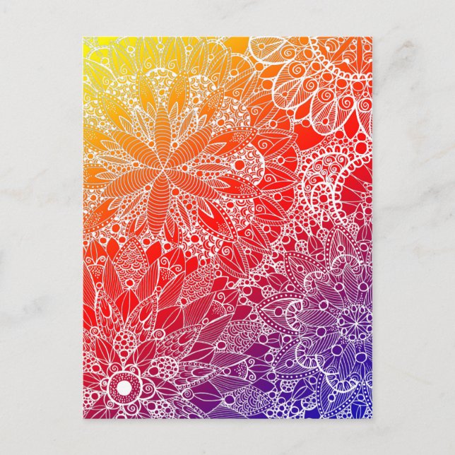 Carte postale Motif Rainbow Mandala (Devant)