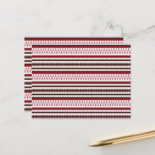 Carte Postale motif rayé rouge et blanc
