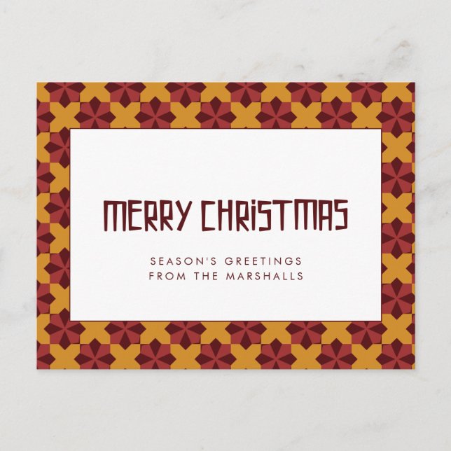 Carte Postale Motif rétro du milieu du siècle Joyeux Noël (Devant)