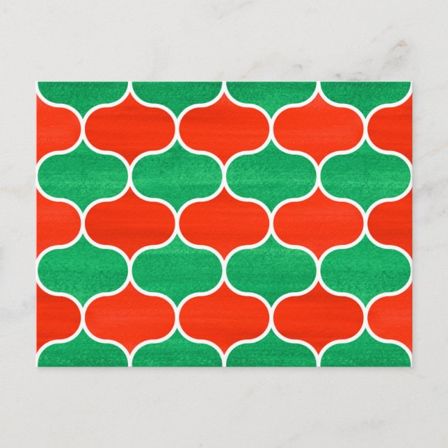 Carte postale Motif rouge vert Noël Ogee (Devant)