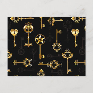 Carte Postale Motif sans couture avec touches d'or