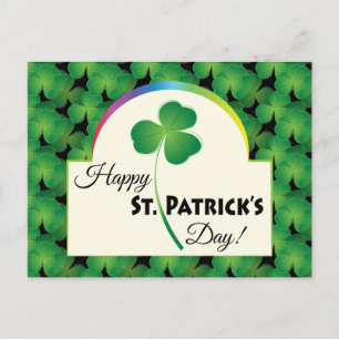 Carte Postale Motif Shamrock vert, Bonne Saint Patrick