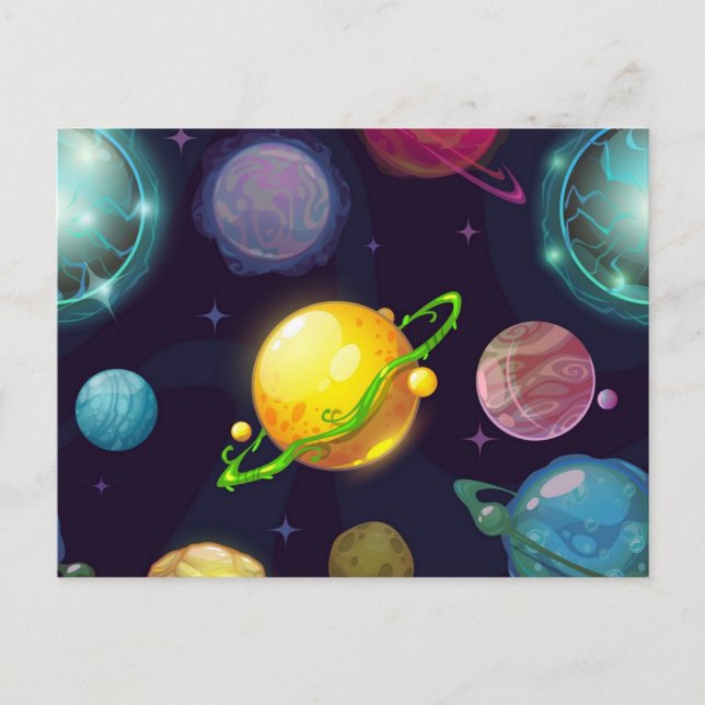 Carte Postale Motif spatial (Devant)