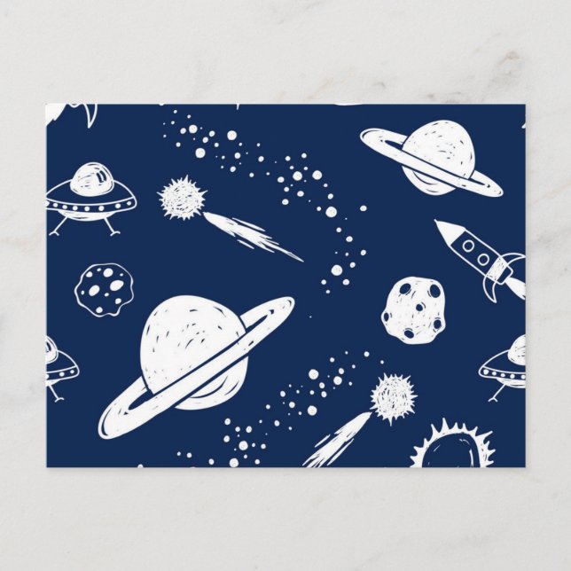Carte Postale Motif spatial (Devant)