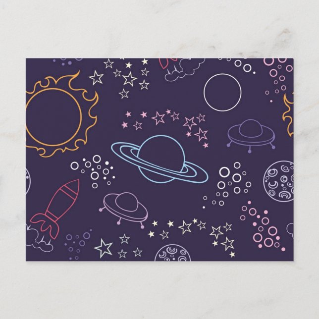 Carte Postale Motif spatial (Devant)