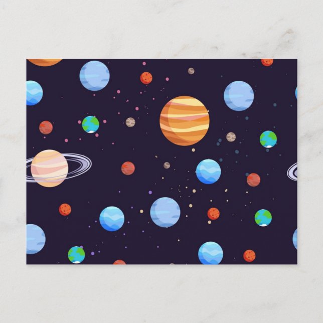 Carte Postale Motif spatial (Devant)