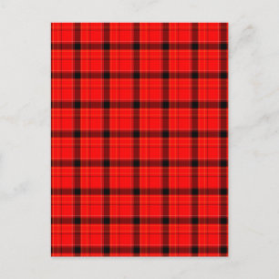 Carte Postale Motif Tartan rouge