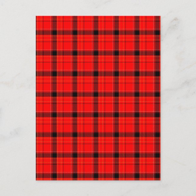 Carte Postale Motif Tartan rouge (Devant)