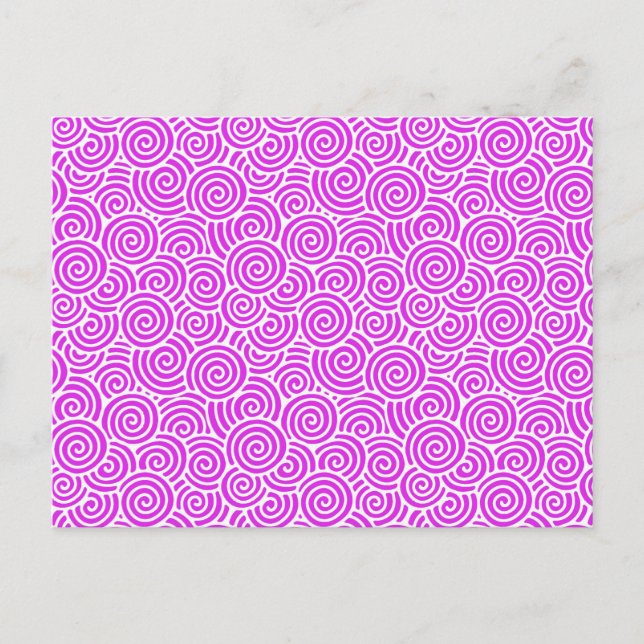Carte Postale Motif tourbillon japonais - orchidée et blanc (Devant)
