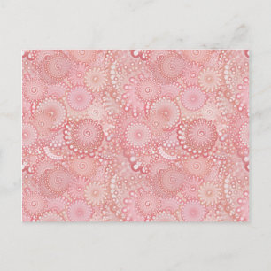 Carte Postale Motif tourbillonnant rose et pêche