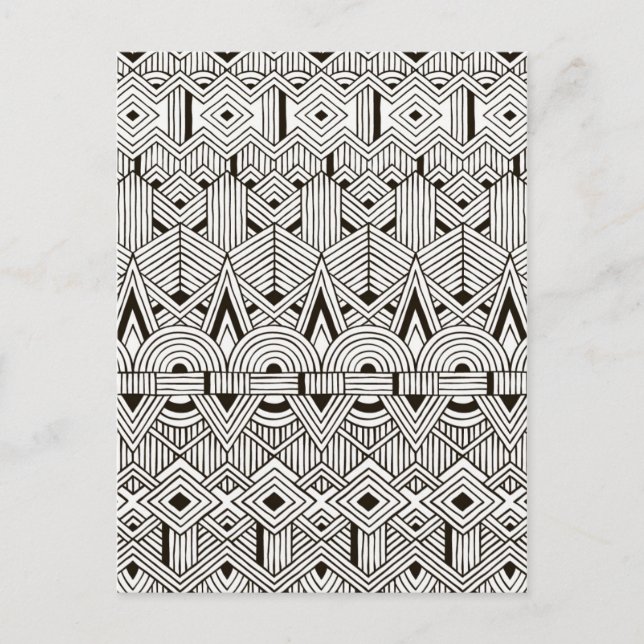 Carte Postale Motif tribal inspiré (Devant)