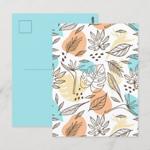 Carte Postale Motif tropical d'été dessiné à la main