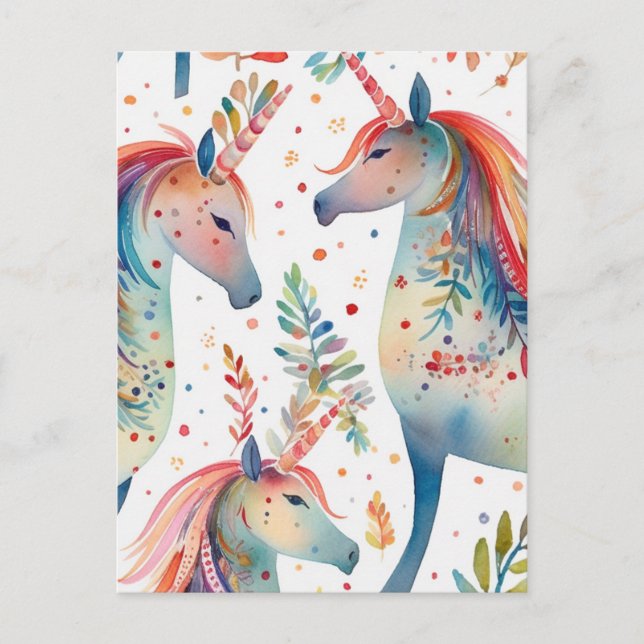 Carte Postale Motif Unicorn (Devant)
