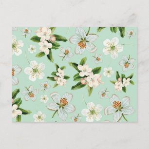 Carte Postale Motif vintage de fleurs de printemps