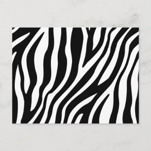 Carte Postale Motif Zebra Print Black and White Stripes