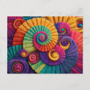 Carte Postale Motifs Abstraits en Spirale Vibrants