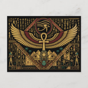 Carte Postale Motifs égyptiens anciens Symbole Ankh & Œil d'Horu