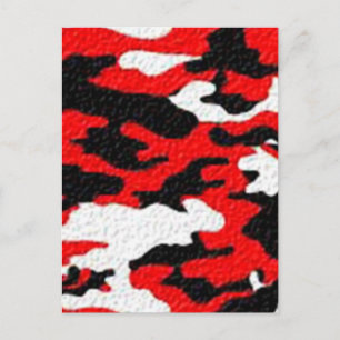 Carte Postale Motifs rouges de camouflage