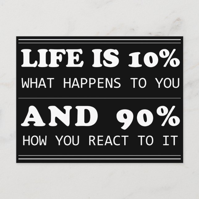 Carte Postale motivation citation vie est 10% inspirant rêves (Devant)