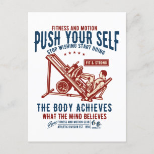 Carte postale Motivation Fitness Gym vintage