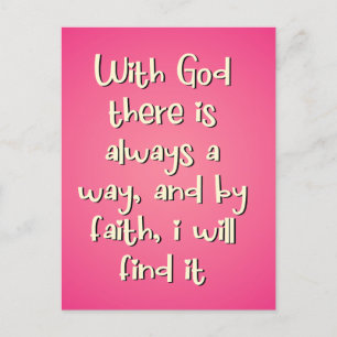 Carte Postale Motivational Faith Basée sur Dieu citation